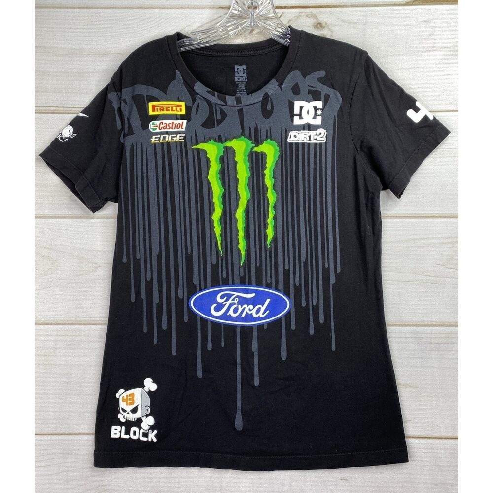 DC Shoes T Shirt XL Ken Block 43 Monster Ford Rally Team Short Sleeve Black Y2K